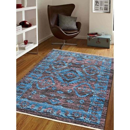 JENSENDISTRIBUTIONSERVICES 5 ft. x 7 ft. 10 in. Machine Woven Crossweave Polyester Oriental Rectangle Area Rug, Brown MI1624663